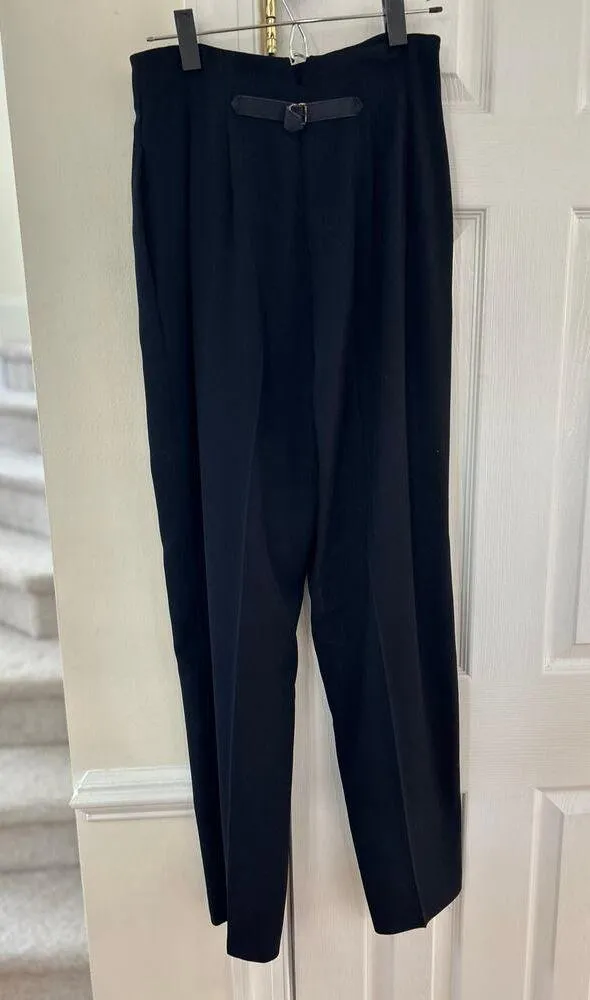 Vintage 90s Dana Buchman Black & Navy Trim 3 Piece Vest Trouser Skirt SET - Image 4