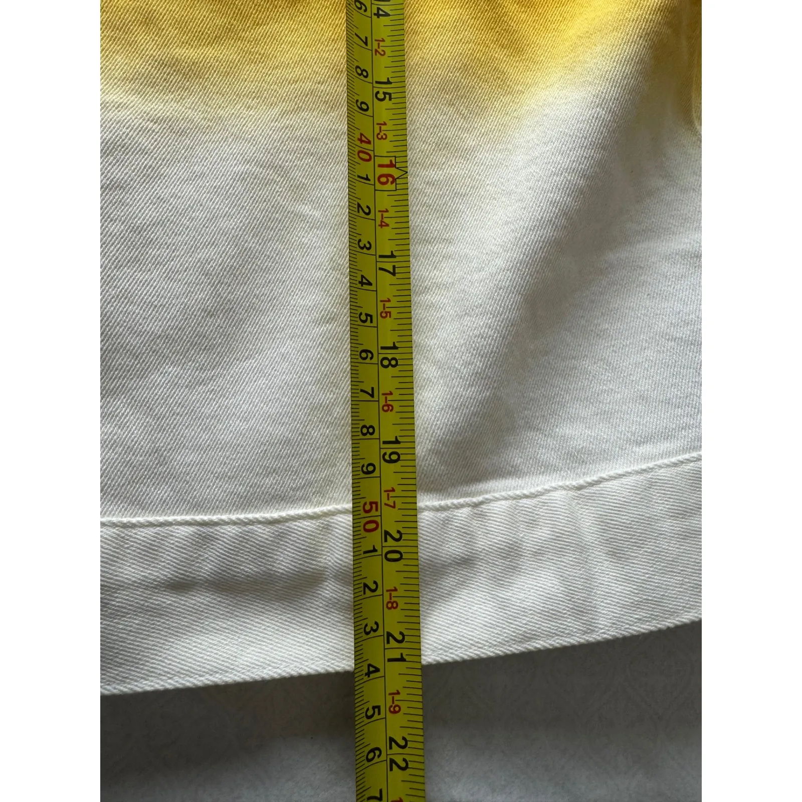 Women with Control Ombre Yellow White Denim Jacket Size Medium - Image 9