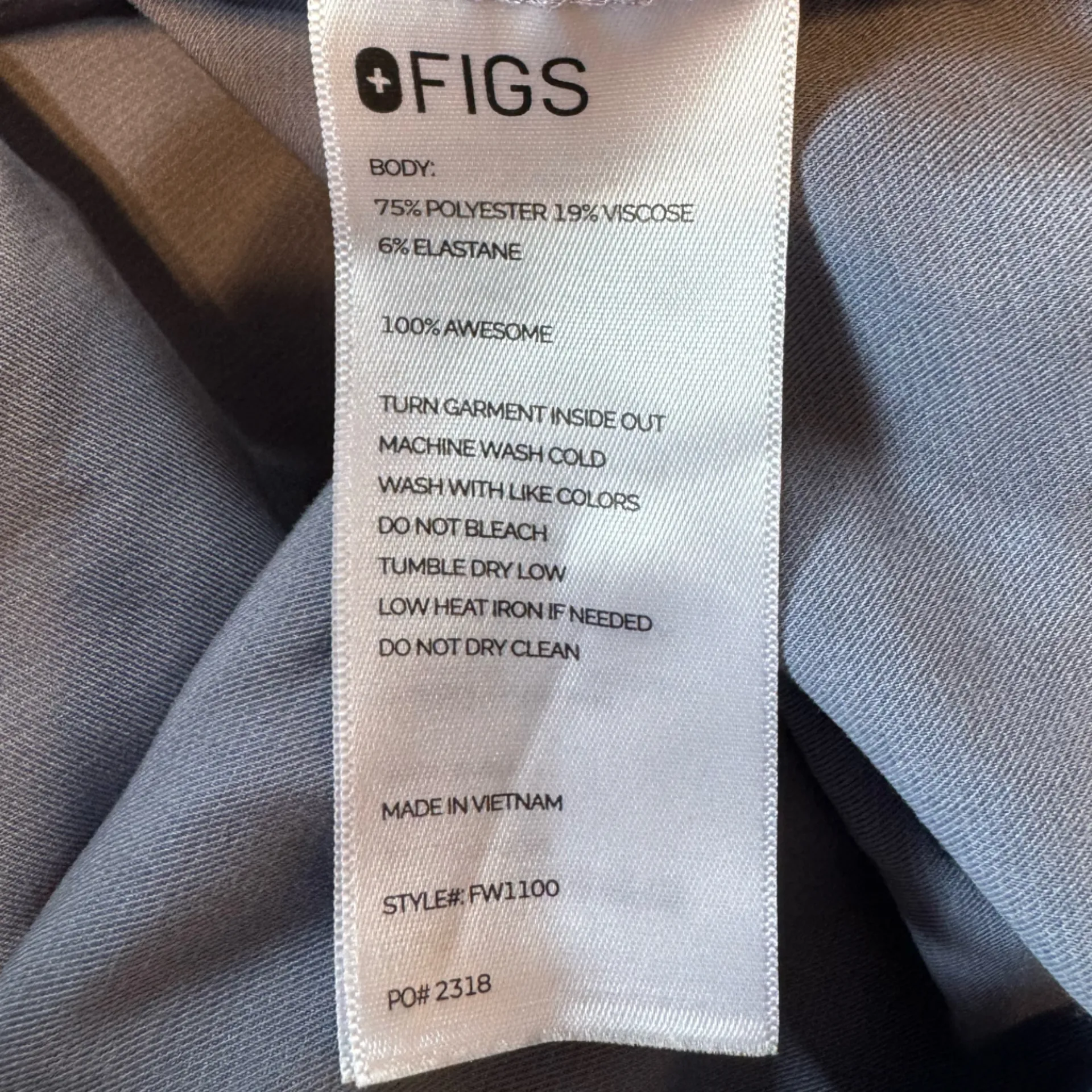 Figs Casma 3 Pocket Scrub Top Technical Collection Heathered Indigo FW1100 Small - Image 7