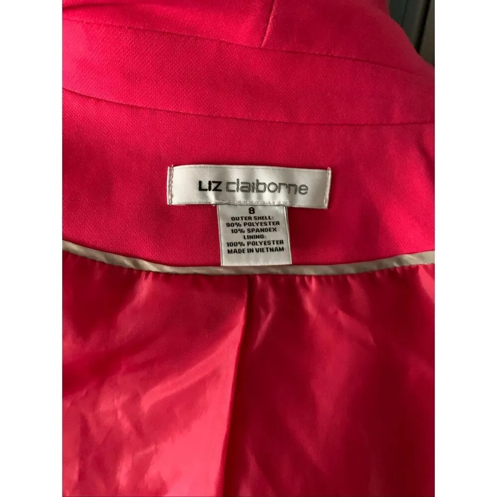 Liz Claiborne pink blazer jacket work attire office wear size 8 - Image 5