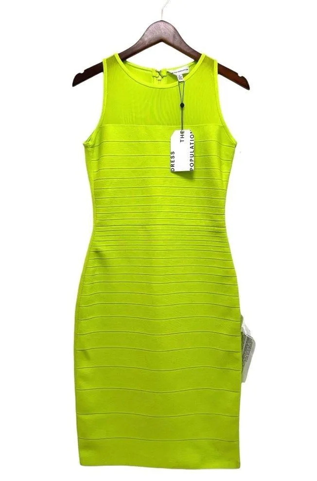 Dress The Population Aitana Dress Yellow Chartreuse
Mesh Mini Bodycon Bandage M - Image 5