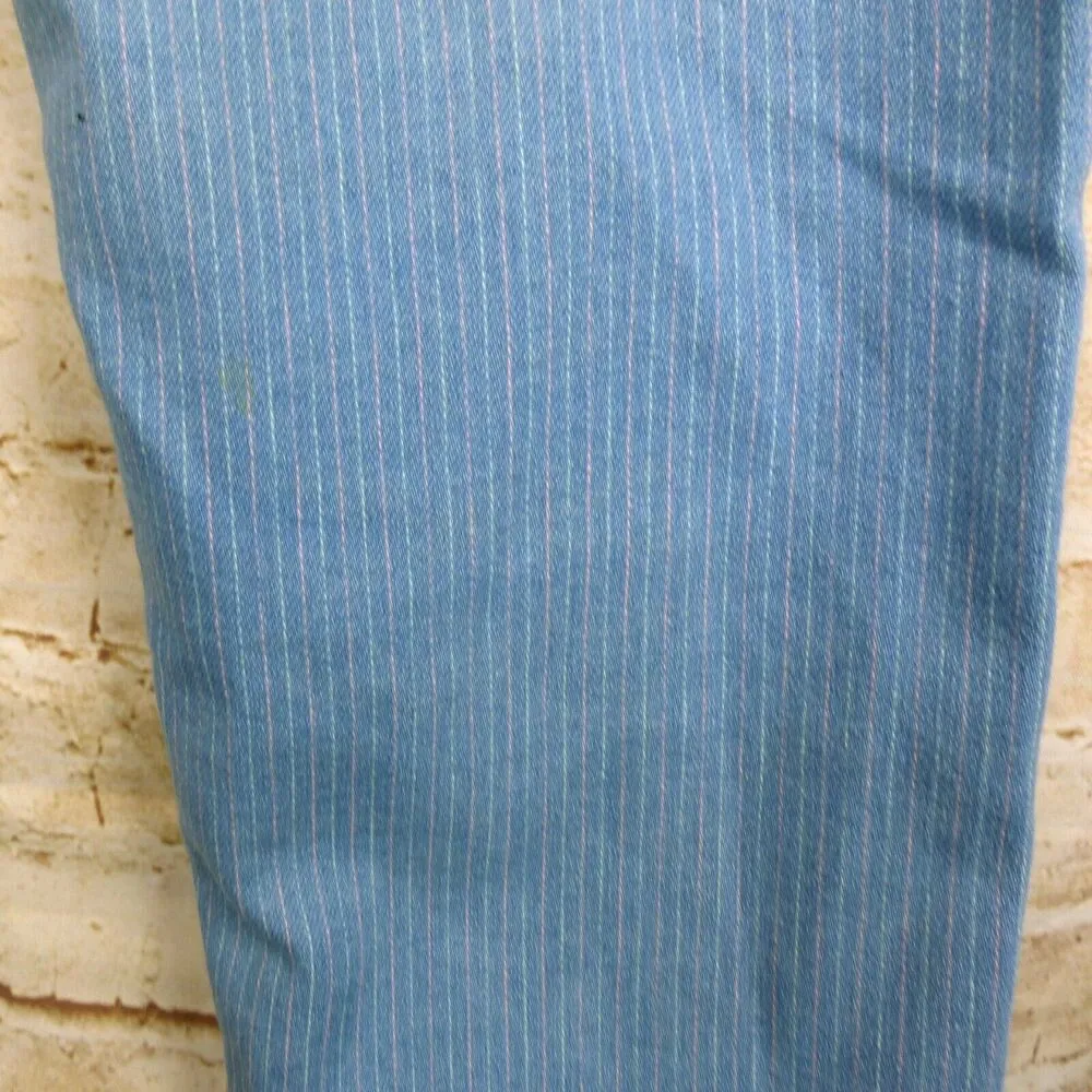 VTG Wrangler Jeans Womens Misses 14 R Blue Pinstripe High Waisted Retro USA Made - Image 14