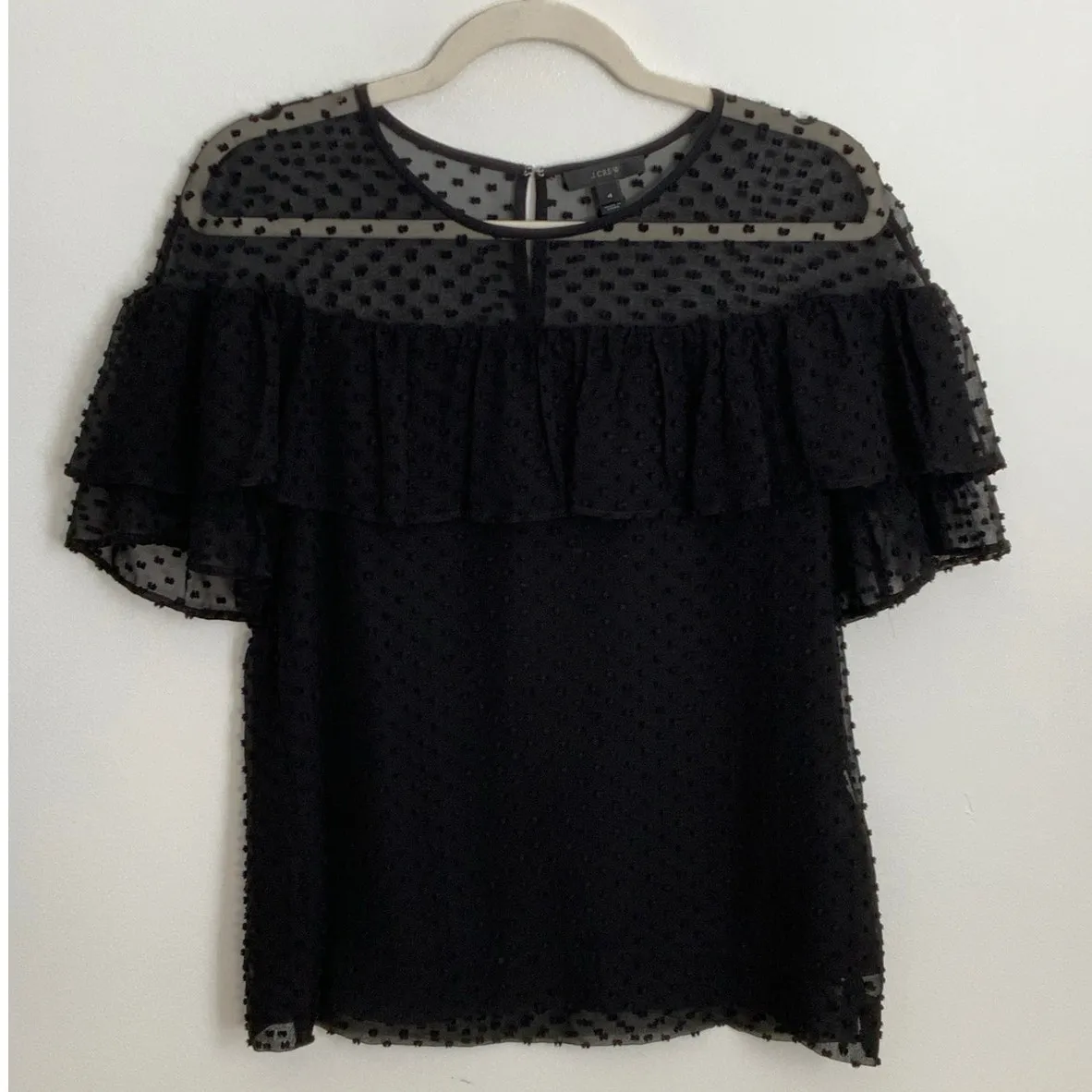 J.Crew women's‎ black silk blend top size 4 - Image 2