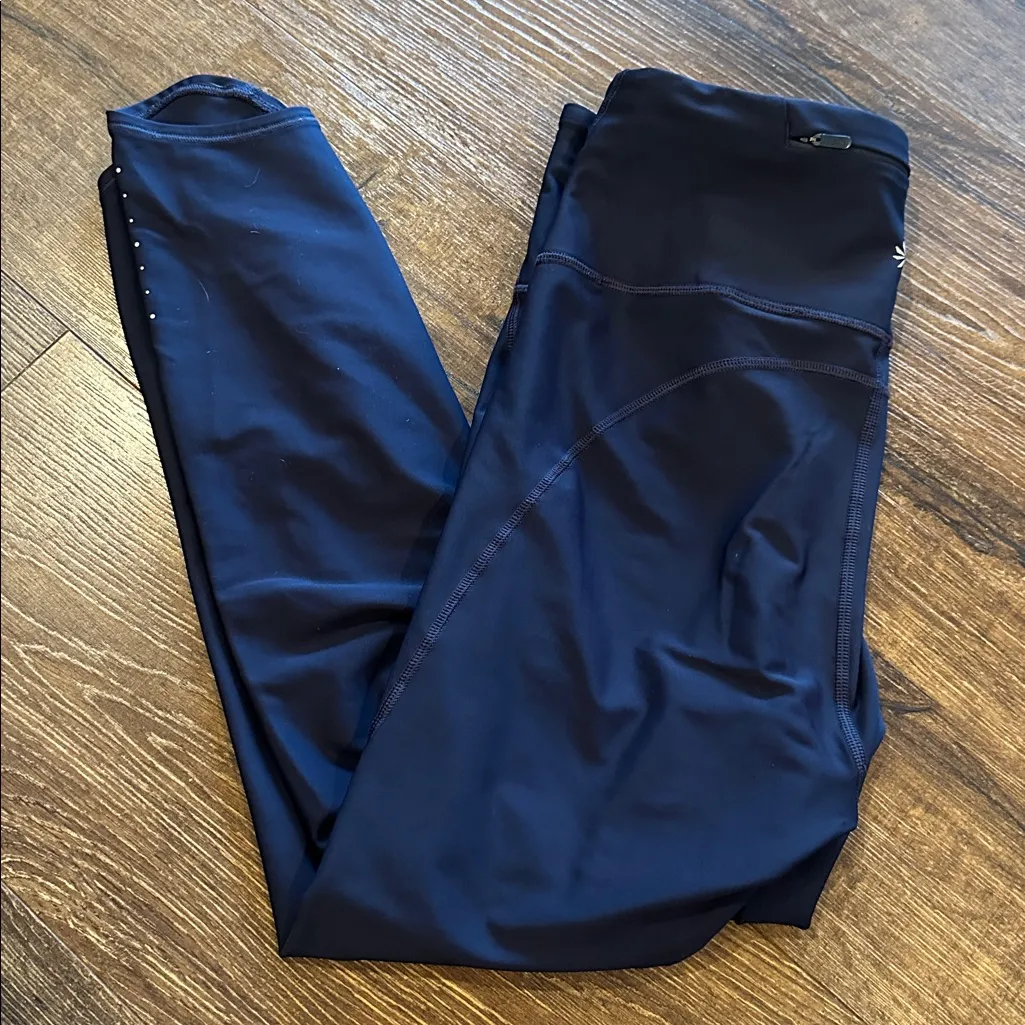 Athleta Pacesetter 7/8 Tight Leggings Size Medium Navy Blue - Image 10