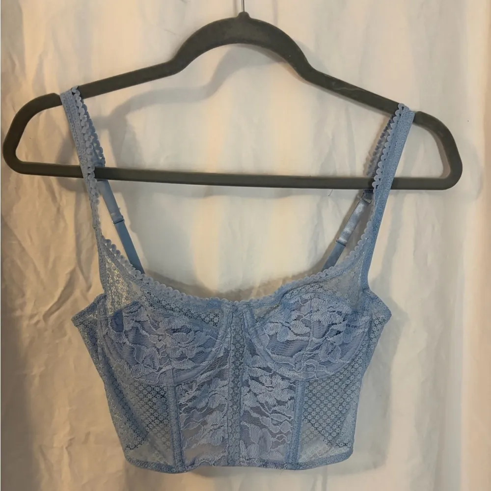 Out From Under Anastasia Sabina Lace Bustier Size Medium Blue - Image 4