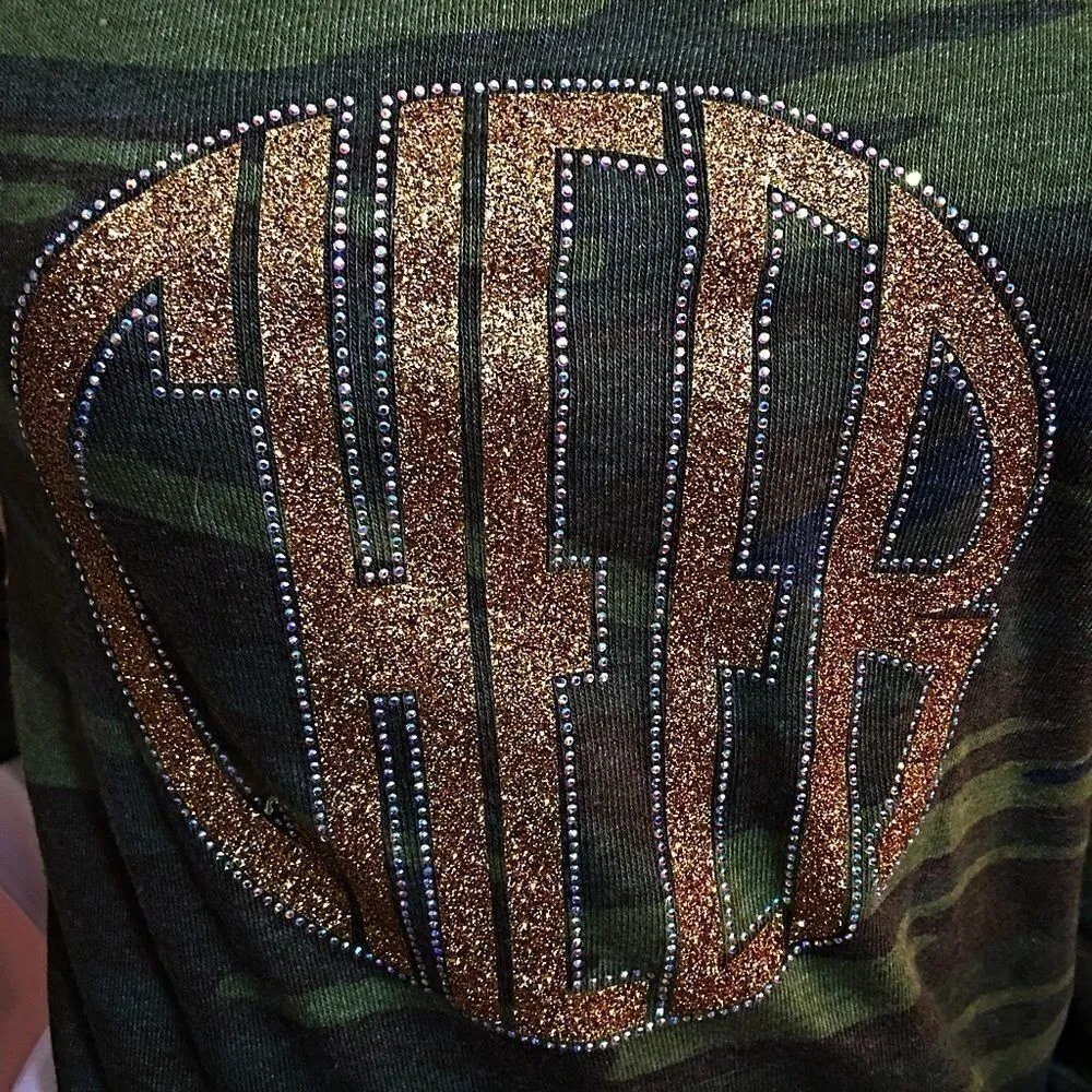 Off Shoulder Bling Camo soft inner sweatshirt - Image 3