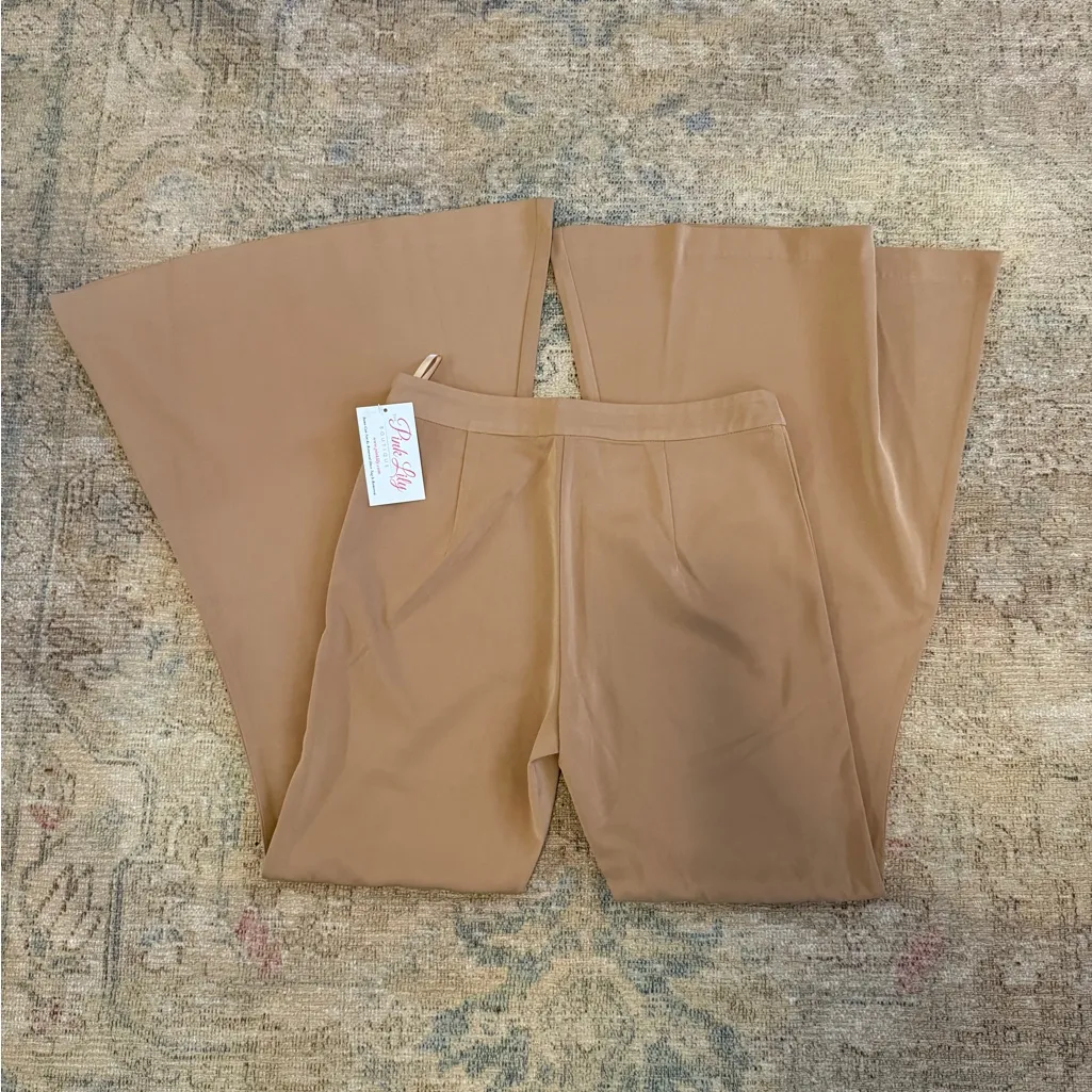 Very J NWT High Rise Elegant Tan Ultra Flare Women's Pants - Image 2