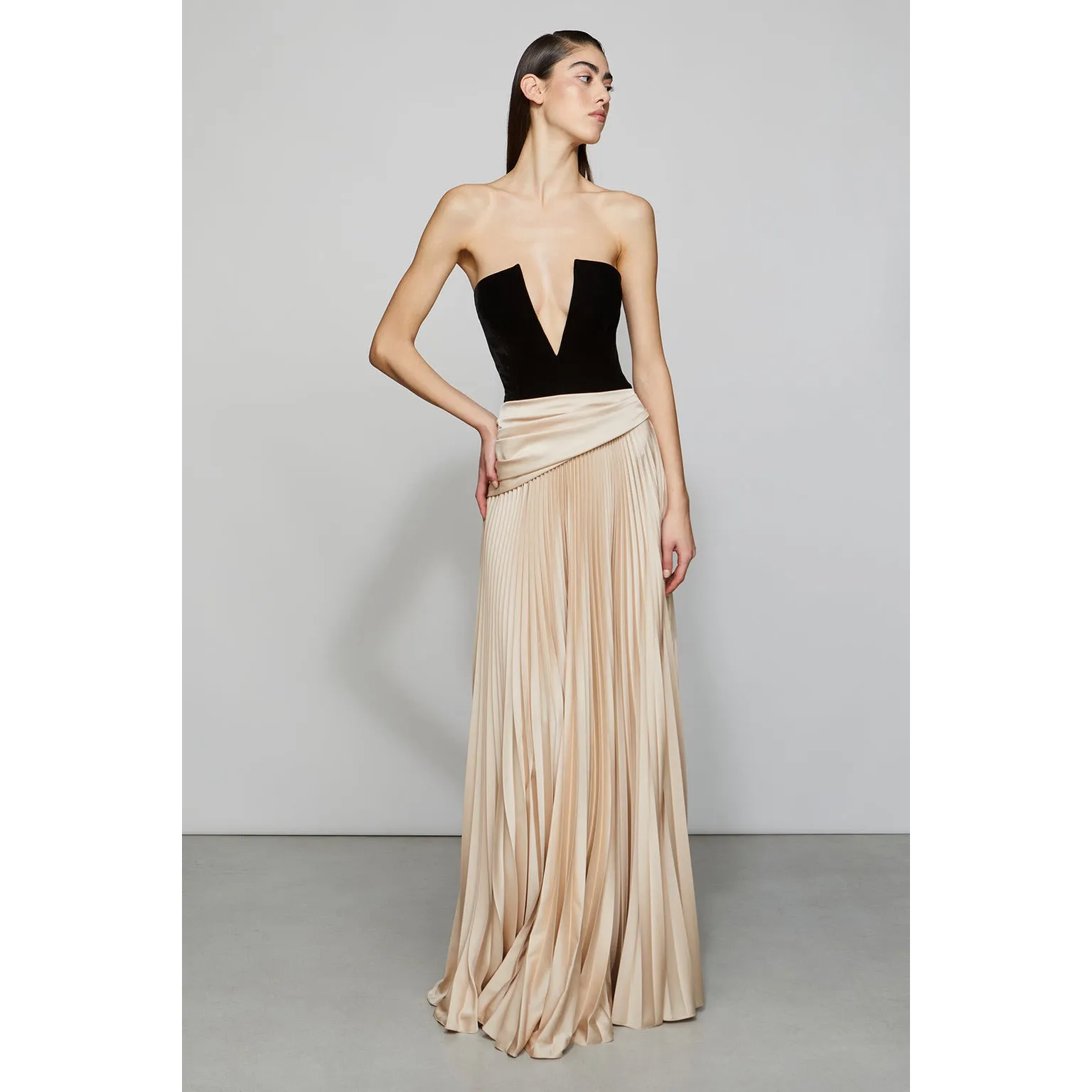 ET OCHS Black Half n Half Velvet Deep V - Image 16