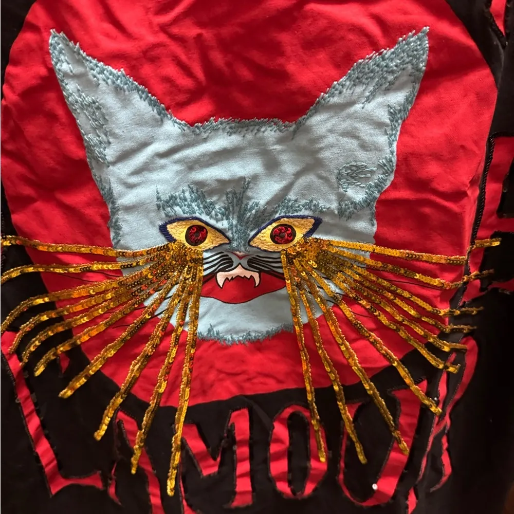Authentic NWT Gucci L’Amour Cat Sequined long sleeved tee - Image 2