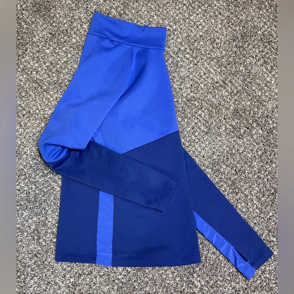 Nike Therma-Fit Asymmetrical 1/4 Zip Fleece Lined Pullover Blue Size Medium - Image 5