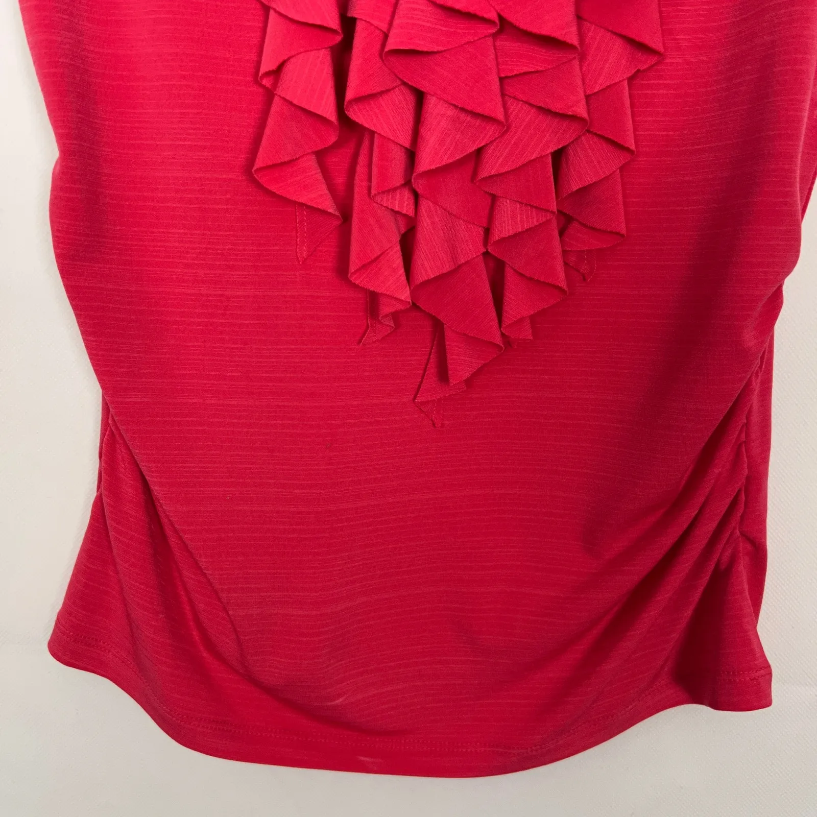 HeartSoul Fuchsia Ruffle Scoop Neck Lace Top Juniors M Pink Size undefined - Image 4