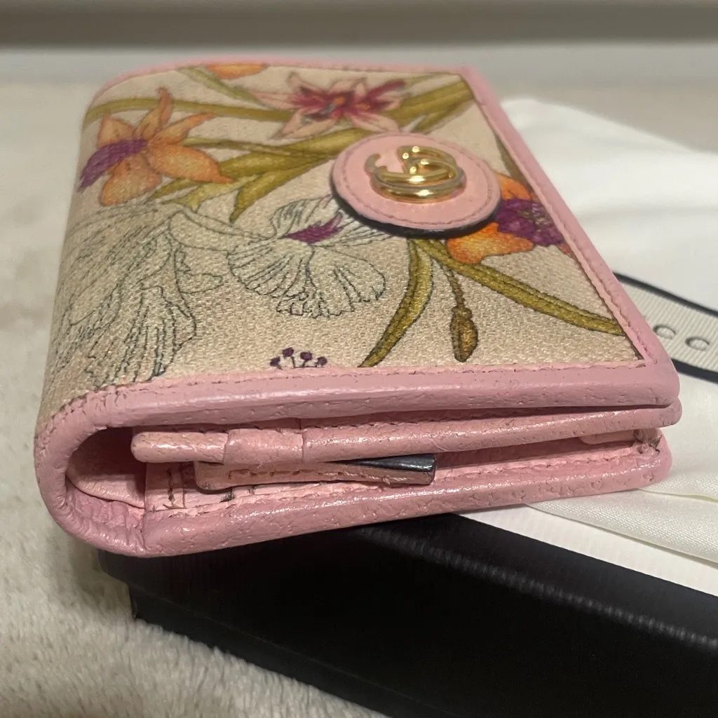 Gucci Floral Canvas Compact Wallet - Image 4