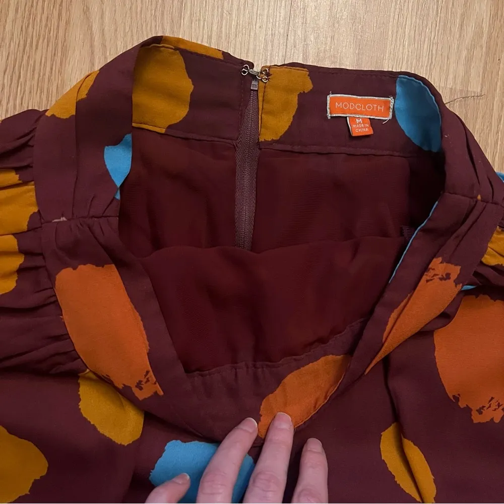 NWOT ModCloth Momentous Moxie Polkadot Flared Midi Skirt Pockets Women’s Size M - Image 9