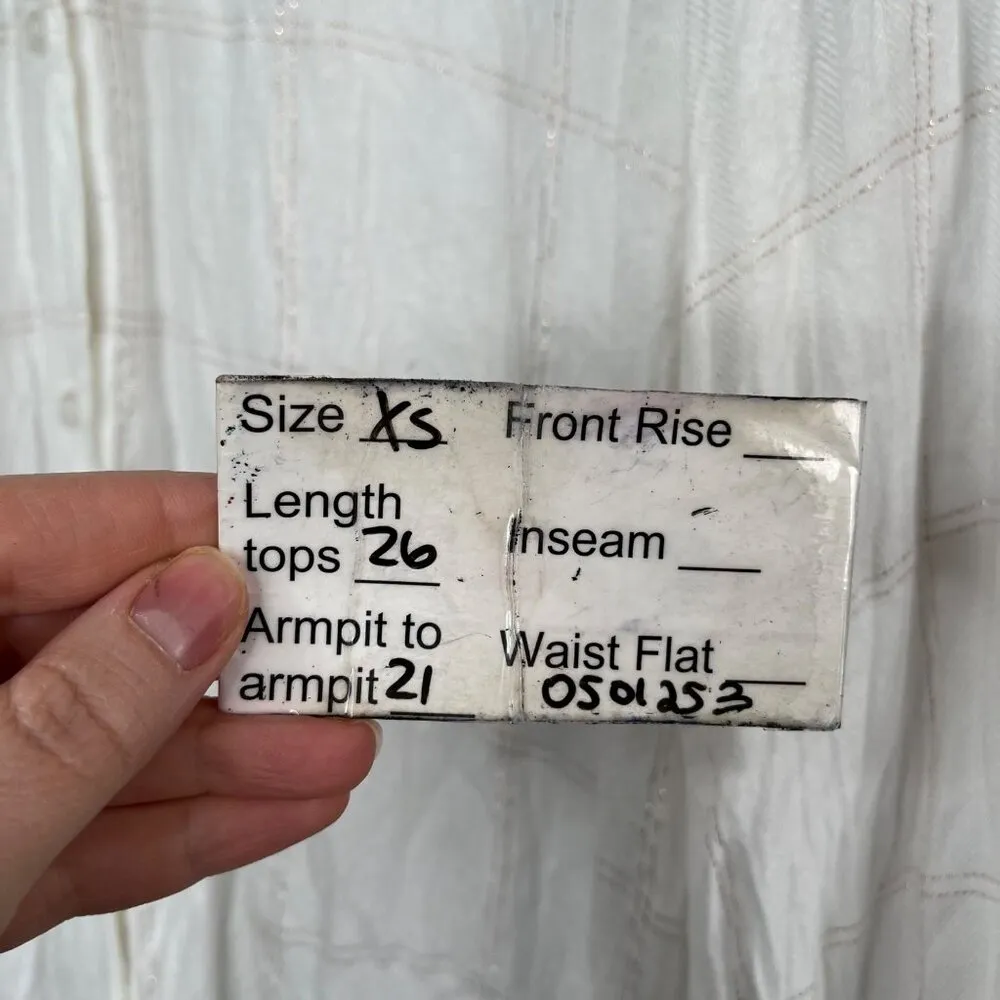 Rails Eloise Ivory Rose Gold Plaid Button Down Long Sleeve Flannel Shirt XS - Image 11