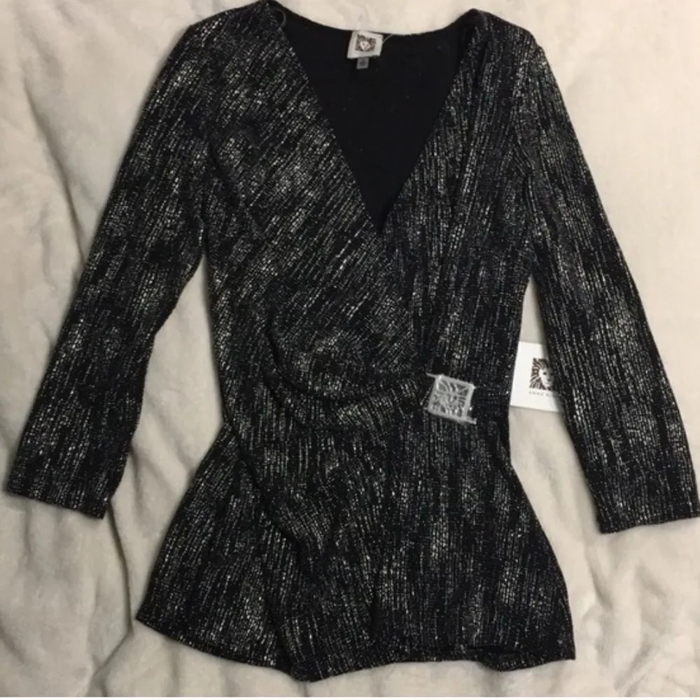 ✨ Anne Klein black and silver top✨ - Image 2