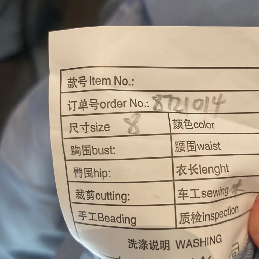 Women’s Blue Dress Embroidered Flowers & Butterflies Corset Back Size 8 **READ Blue - Image 7