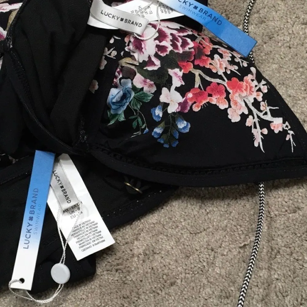 Lucky Brand black floral tankini set. NWT - Image 9