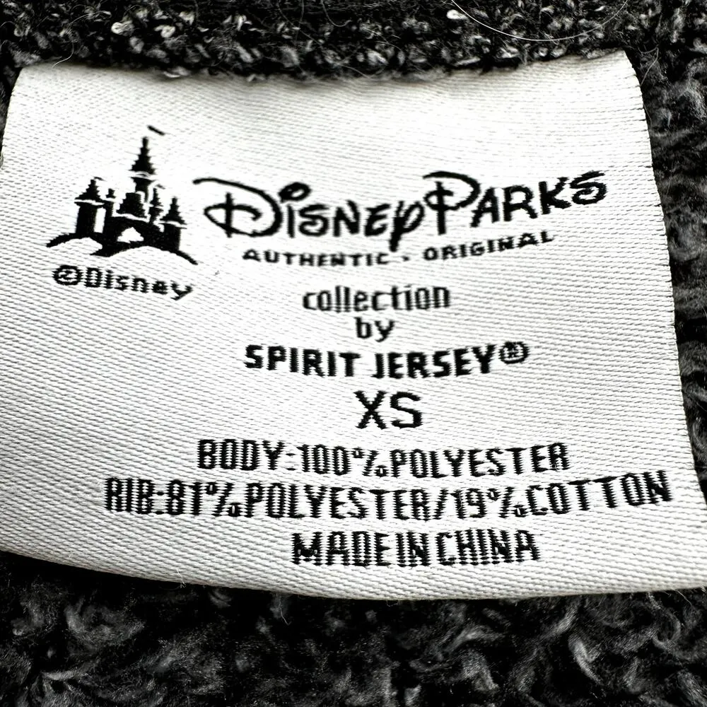 Disney Parks Disneyland Resort Spirit Jersey Sweatshirt Faux Sheepskin Gray XS - Image 2