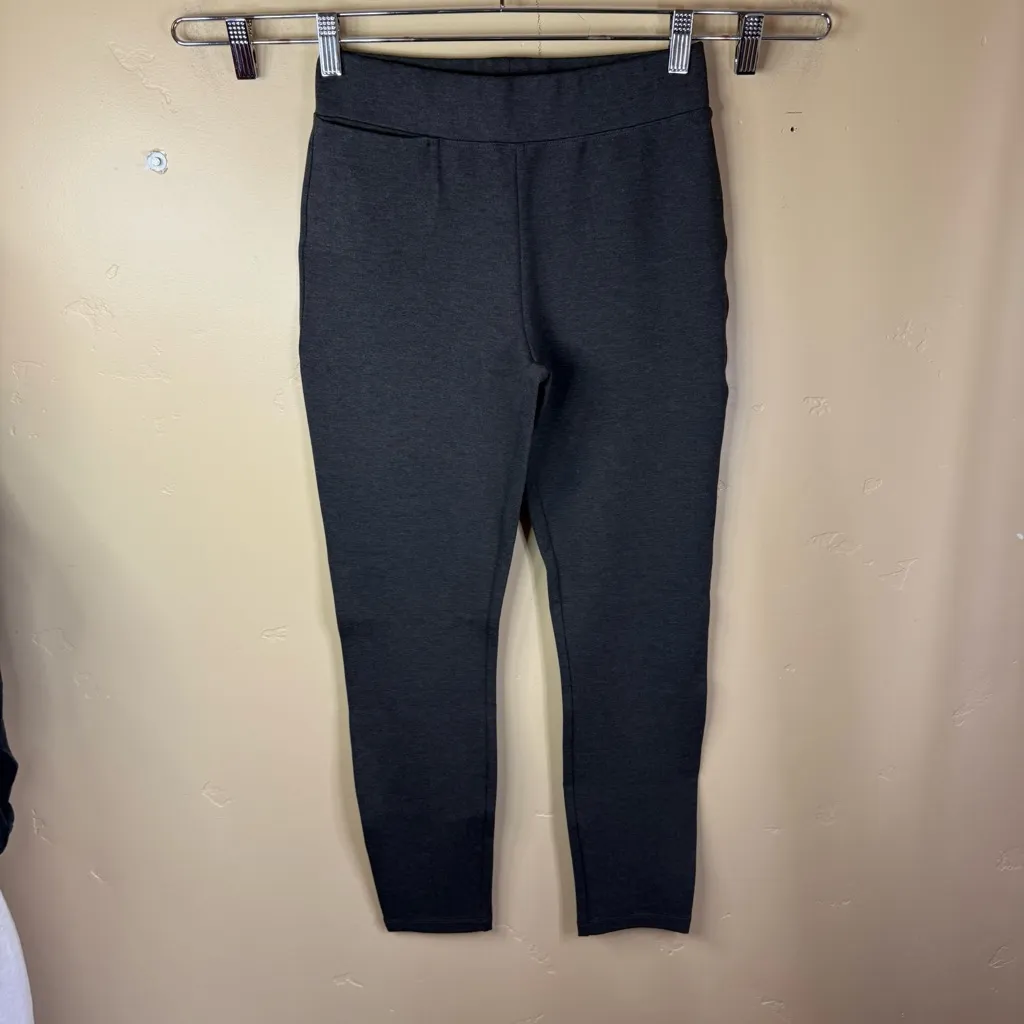 NWT Quince Women's Ultra-Stretch Ponte Straight Leg‎ Pants Charcoal Gray Small - Image 2