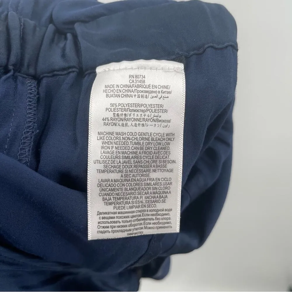 BCBGMAXAZRIA Jumpsuit Size Small Maxwell Navy Satin Cropped Halter Cocktail - Image 13