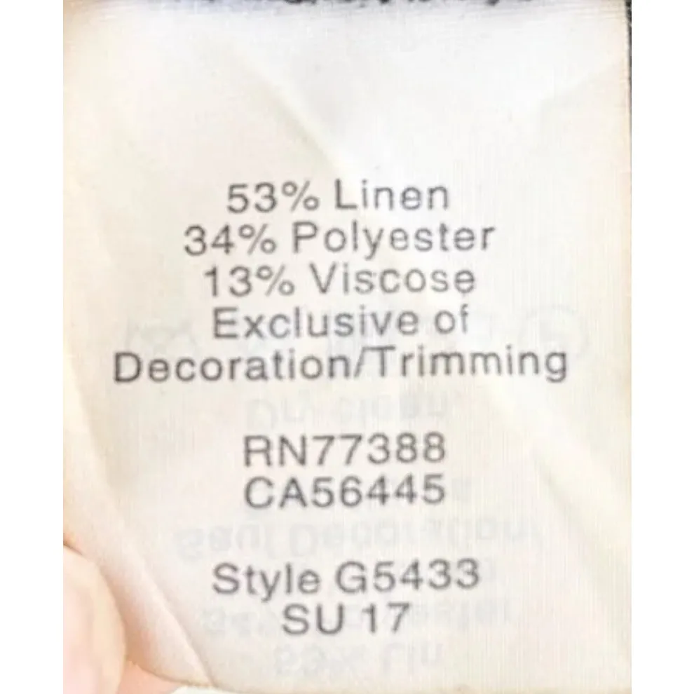 Madewell Black Linen‎ Blend Embrodiered Tiered Dress Size XXS - Image 12