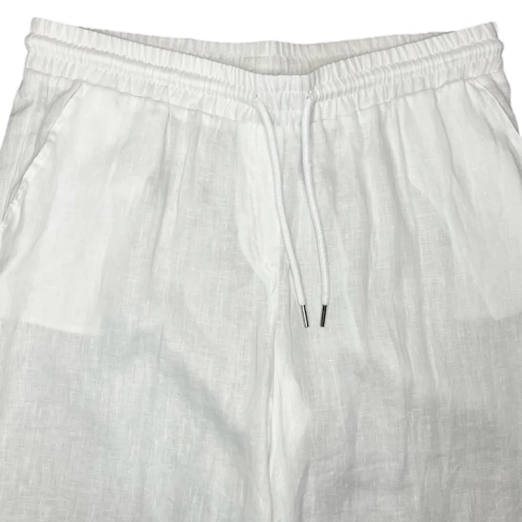 Cubavera women’s wide leg white linen pants drawstring coastal vacation neutral Size L - Image 3
