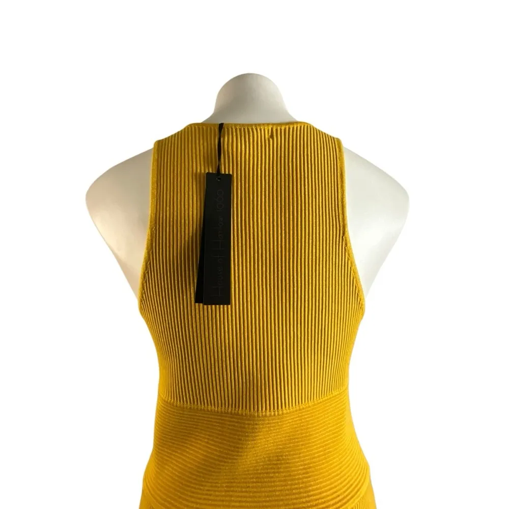 House of Harlow 1960 Ribbed Bodycon Dress in Marigold Size L - Image 11