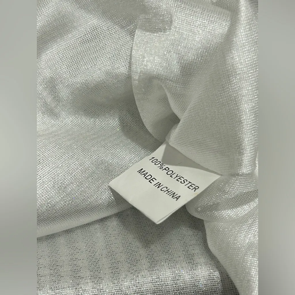 Dresstells White Sequin Cold Shoulder Blouse Size S NWT - Image 9