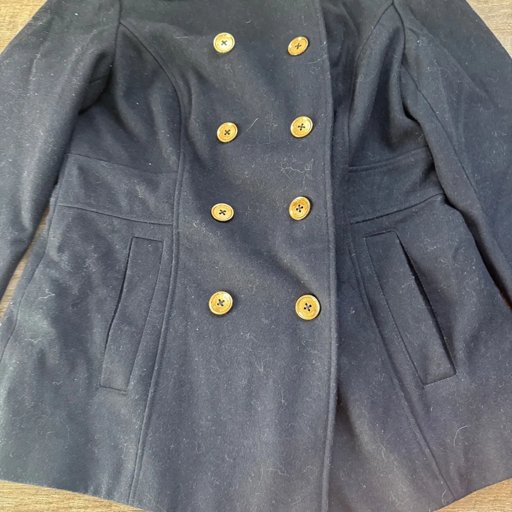 Michael Kors Wool Blend Peacoat Blue Size Small - Image 9