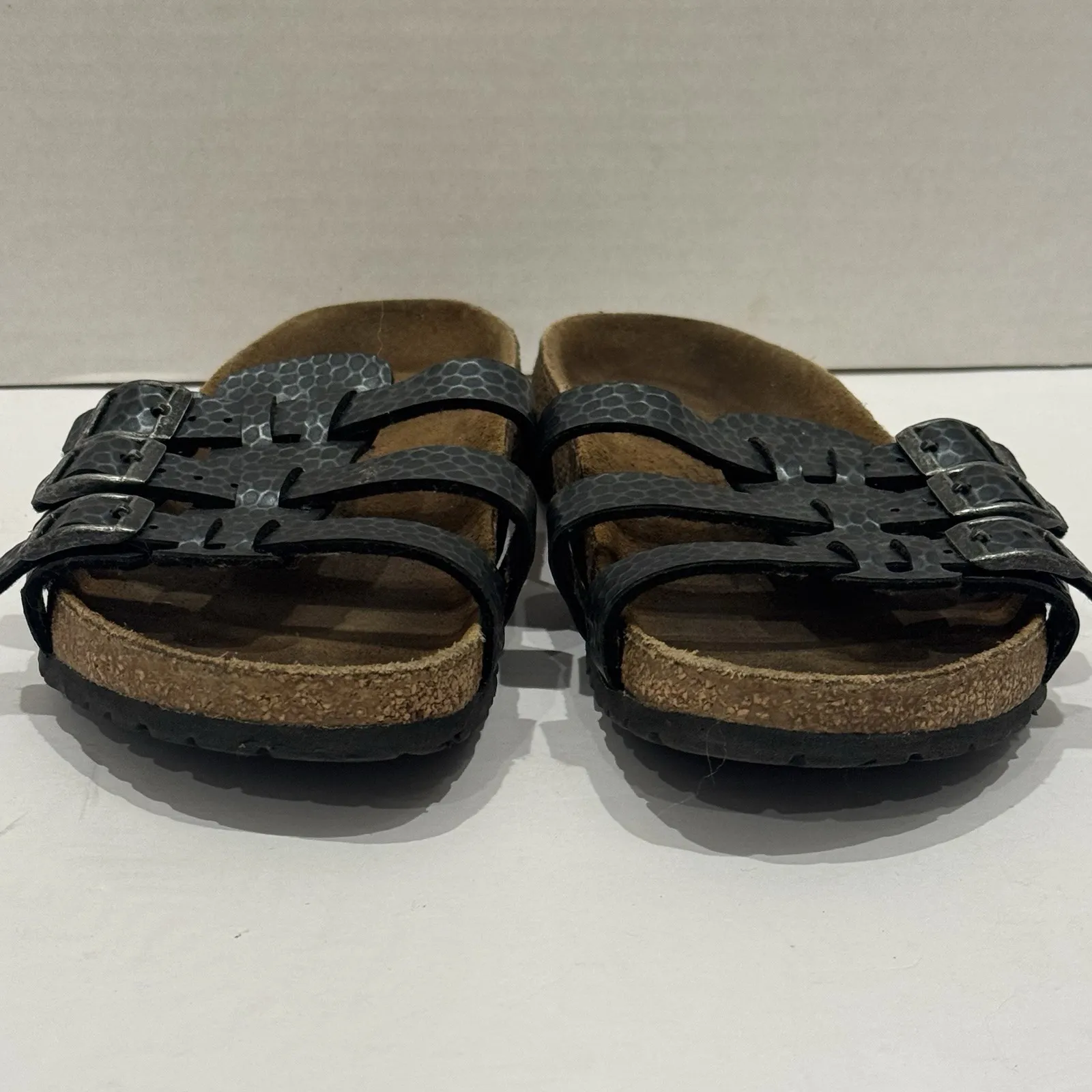 Birkie Birkenstock Florida 3 Strap Slip On Sandal Silver Gray Womens 6 - Image 7