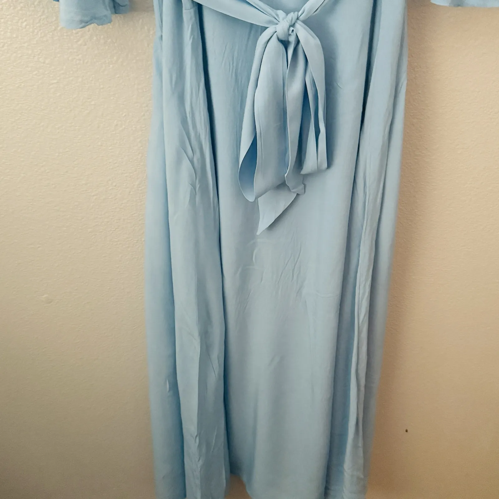 ELF | Elegant Blue Button Down Dress Lola Midi Dress Handmade Ruffle | Size XXL - Image 9