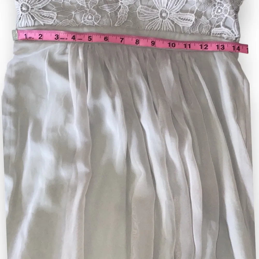 Lulus So Far Gown Lacey grey Maxi dress - Image 6