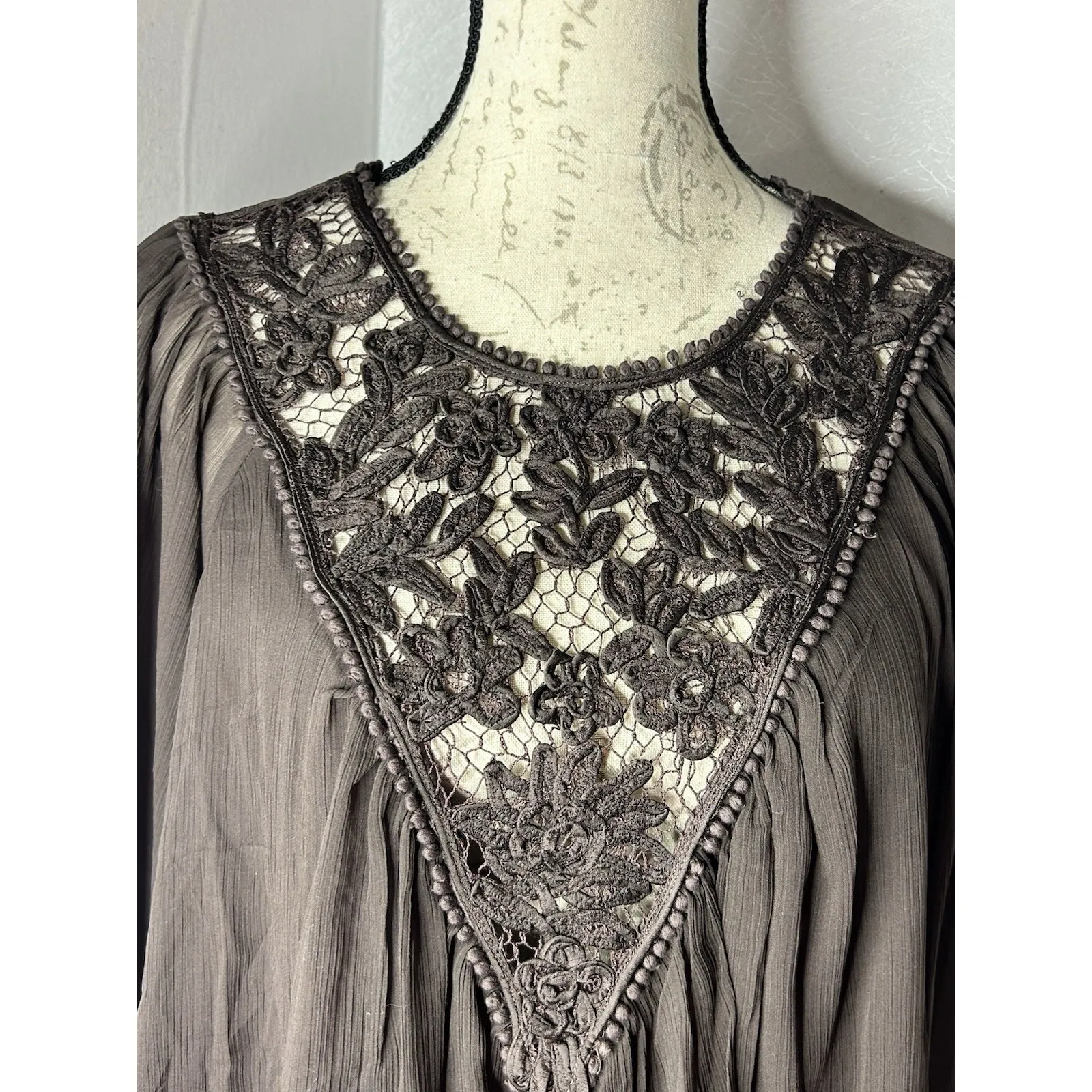 Free People Sunshine Of Love Brown Mini Dress size L - Image 3