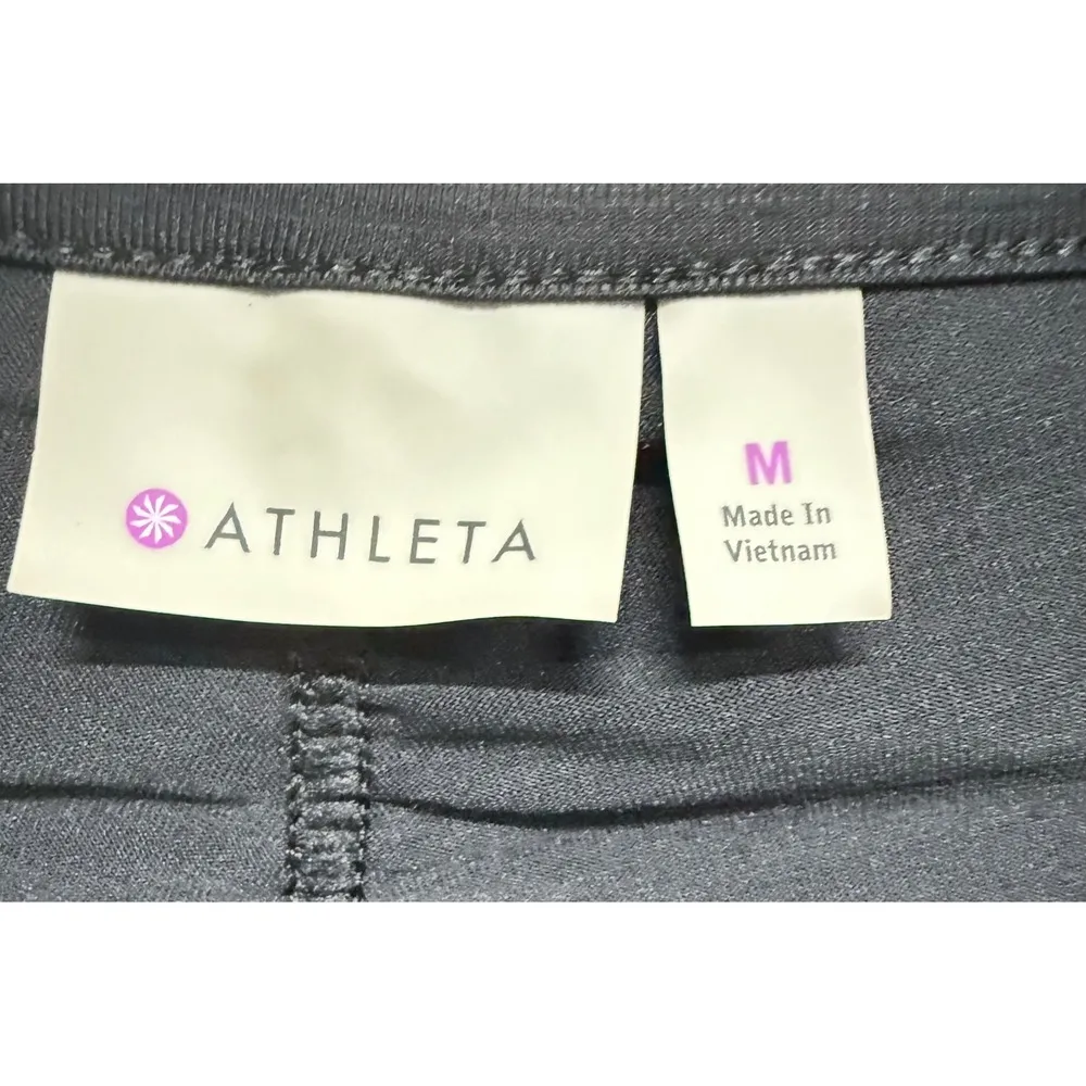 Athleta Running Athletic Women's  Medium 3/4 ZIP Long Sleeve Zipper  Black - Image 5
