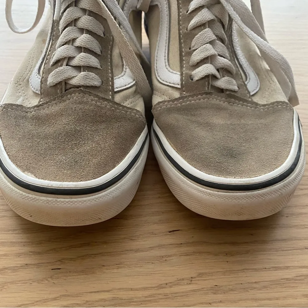 VANS Unisex Ivory White Suede Leather
Skateboard Sneakers Women's 8.0 - Image 3