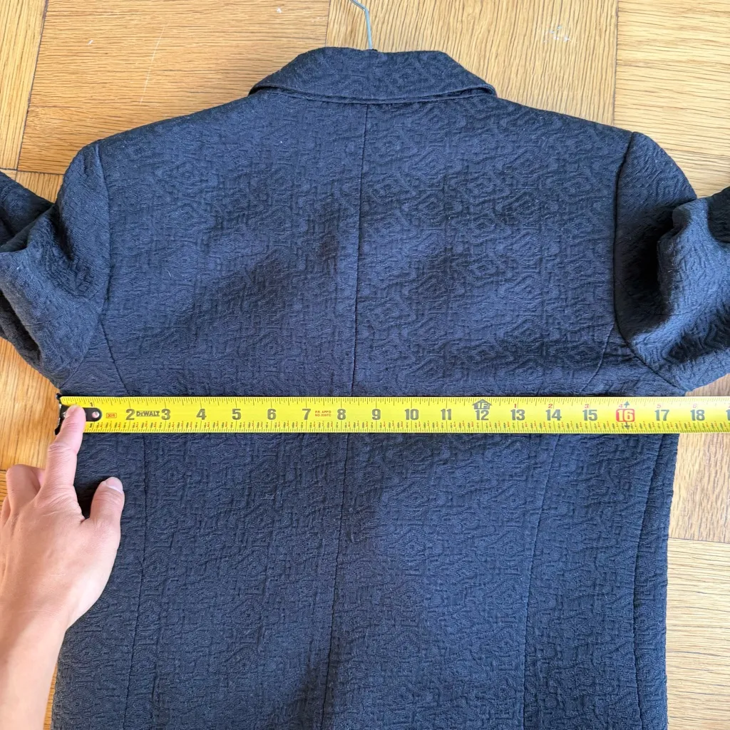 Zara Woman Black Brocade Double Breasted Blazer / Smoking Jacket, Size S - Image 5