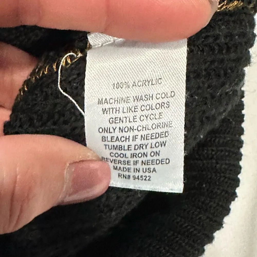 Say What? Color Block Chunky Knit Pull Over Sweater Size Medium - Image 5