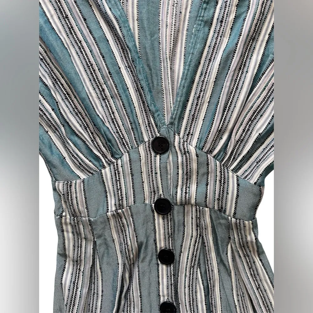 Angie Striped Cap Sleeve Button down Dress | S - Image 4