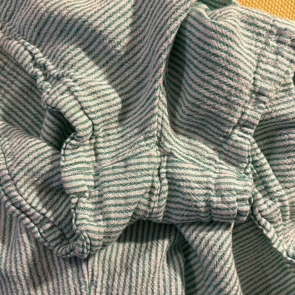 J. Crew Linen Striped Green Shorts - Image 9