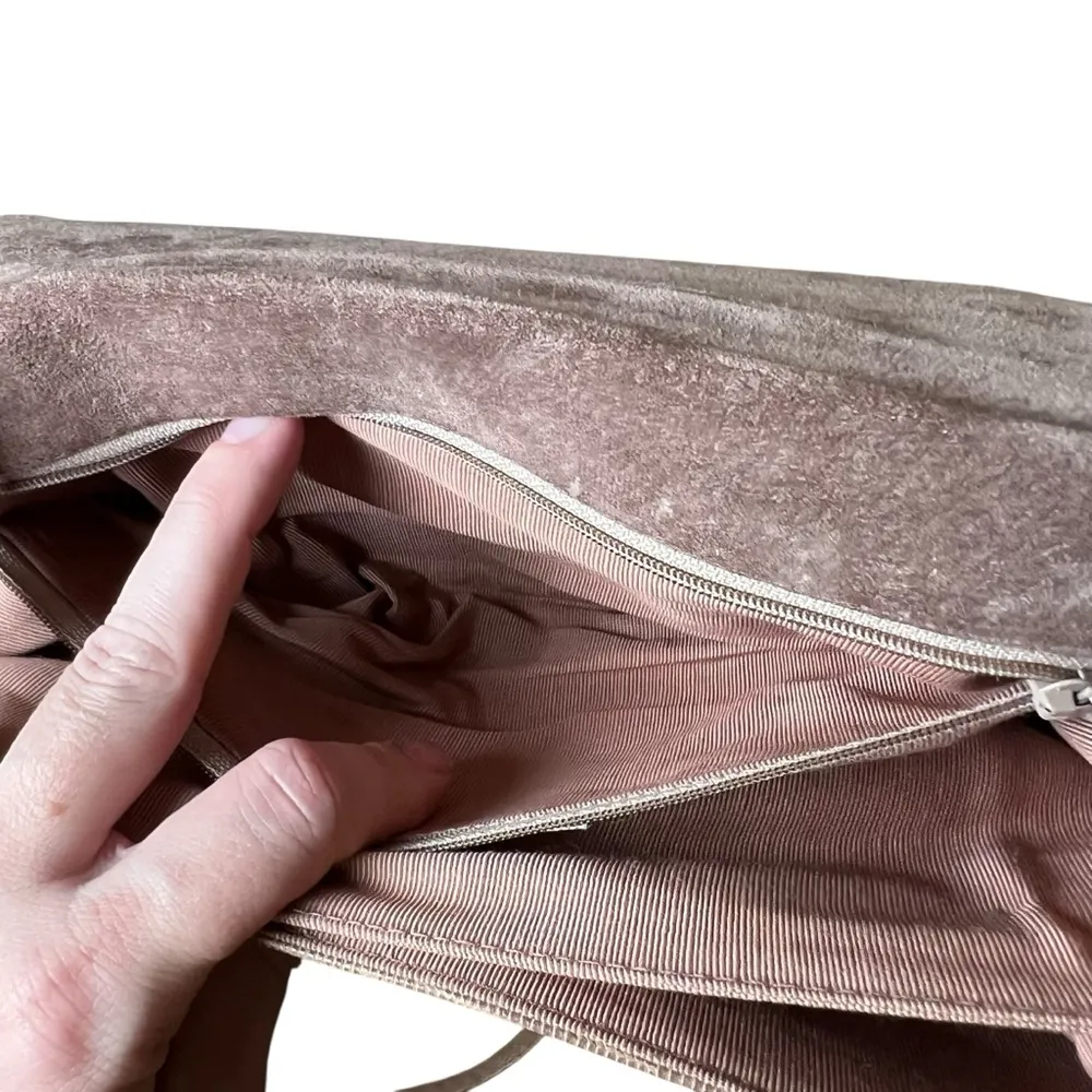 VTG 70s Jay Herbert New York Beige Reptile Lizard Leather Shoulder Bag Purse Tan - Image 14