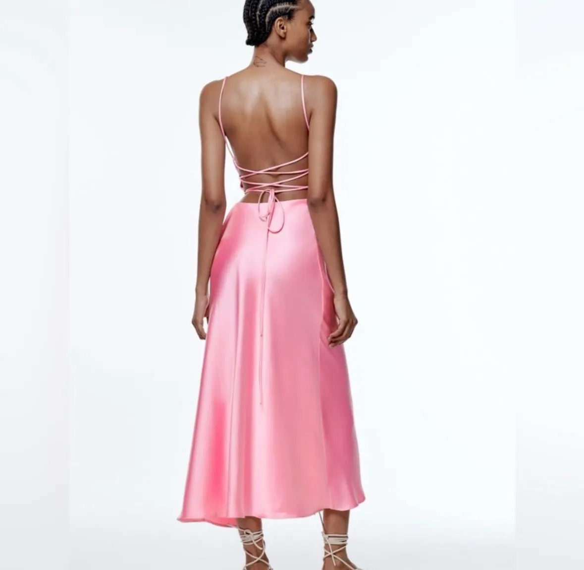 dress satin effect corset party coctail midi dress - Image 12