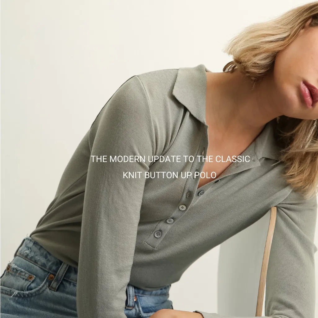 Almina Concept New Spring Knit Polo in Green Size M - Image 3