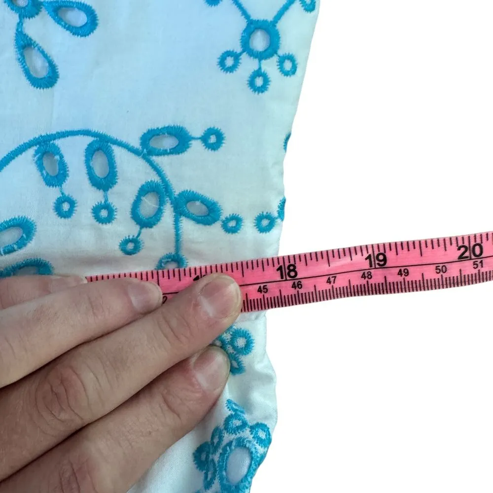 Lilly Pulitzer Lillyanne Eyelet Tie Back Midi Dress Neon Turquoise Oasis - Image 11