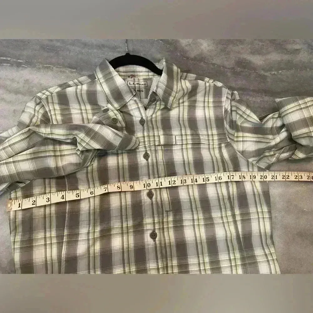 L.L. Bean Women’s Vented Convertible Sleeve Button Down Trail Hiking Shirt Sz Sm Gray - Image 10