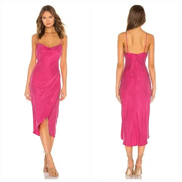Lovers and Friends Noah Wrap Dress in Hot Pink XS - Image 2