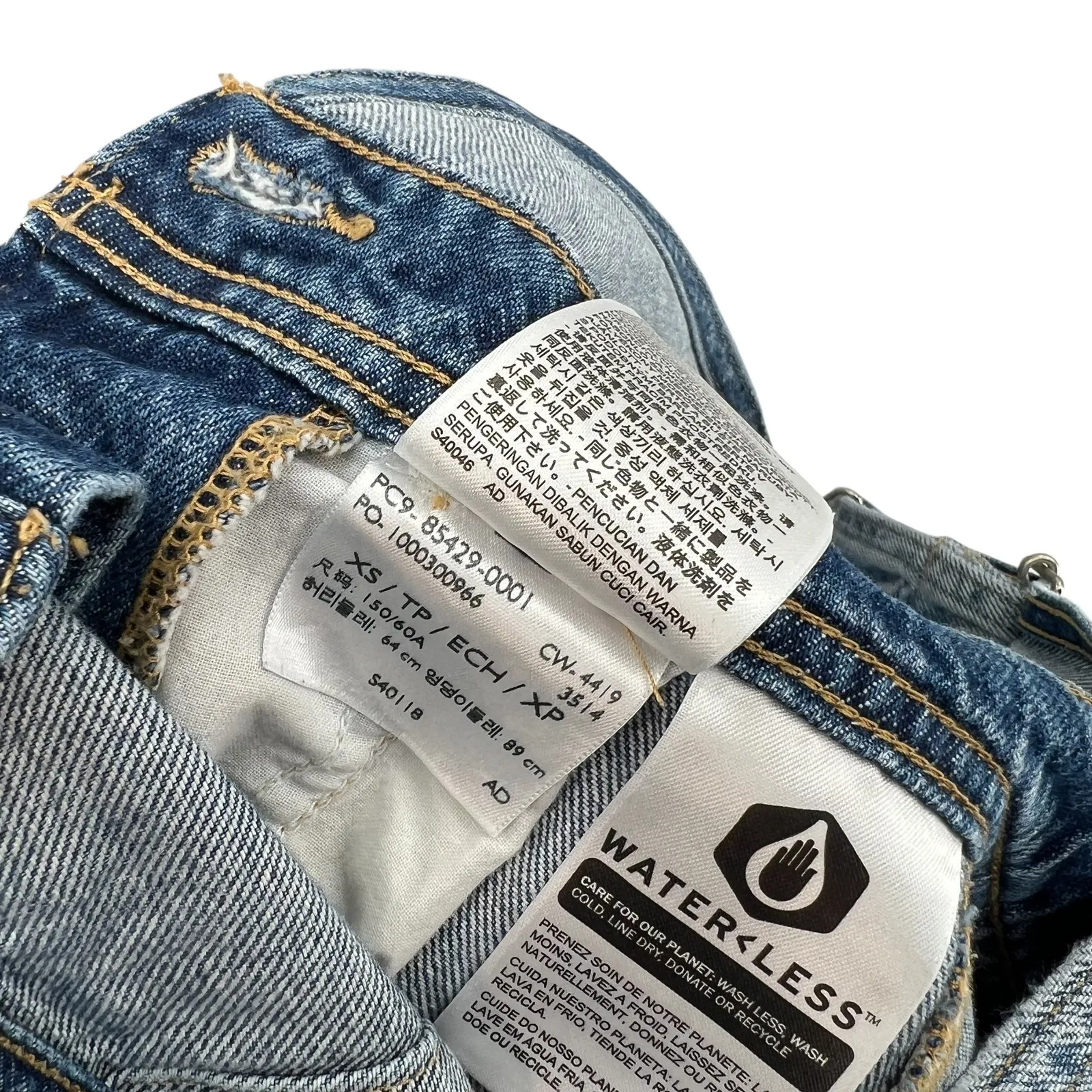 Levi's Norah Skirtall‎ Dress Overall Mini Cotton Denim Blue Size XS - Image 17