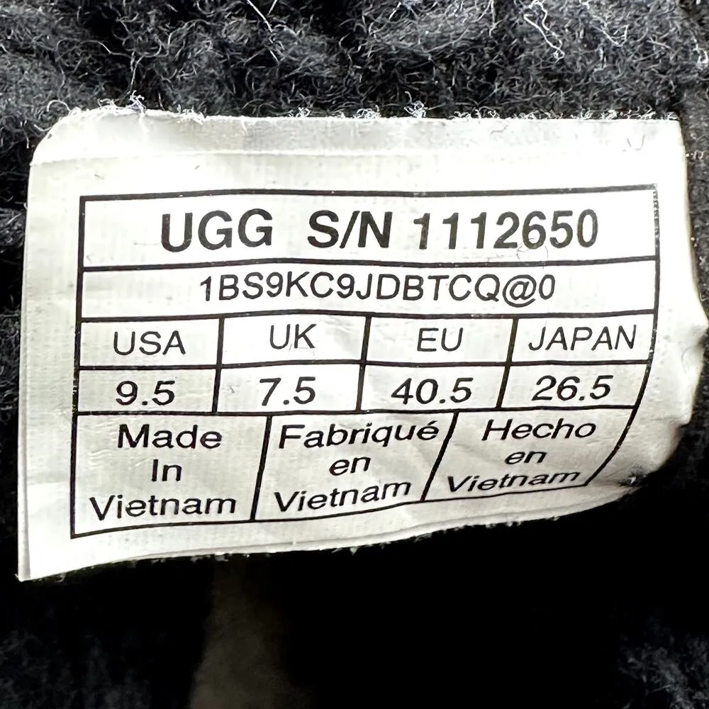 UGG Greda Waterproof Duck Boots Lace Up Suede Leather Heeled Winter Black 9.5 - Image 7