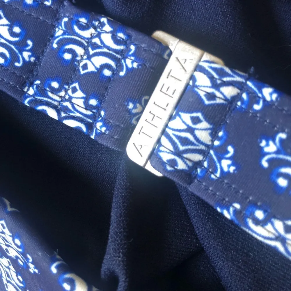 Athleta Tangier Tankini 36D/DD Blue Printed High Neck Swim Underwire Bra Cut Out - Image 7