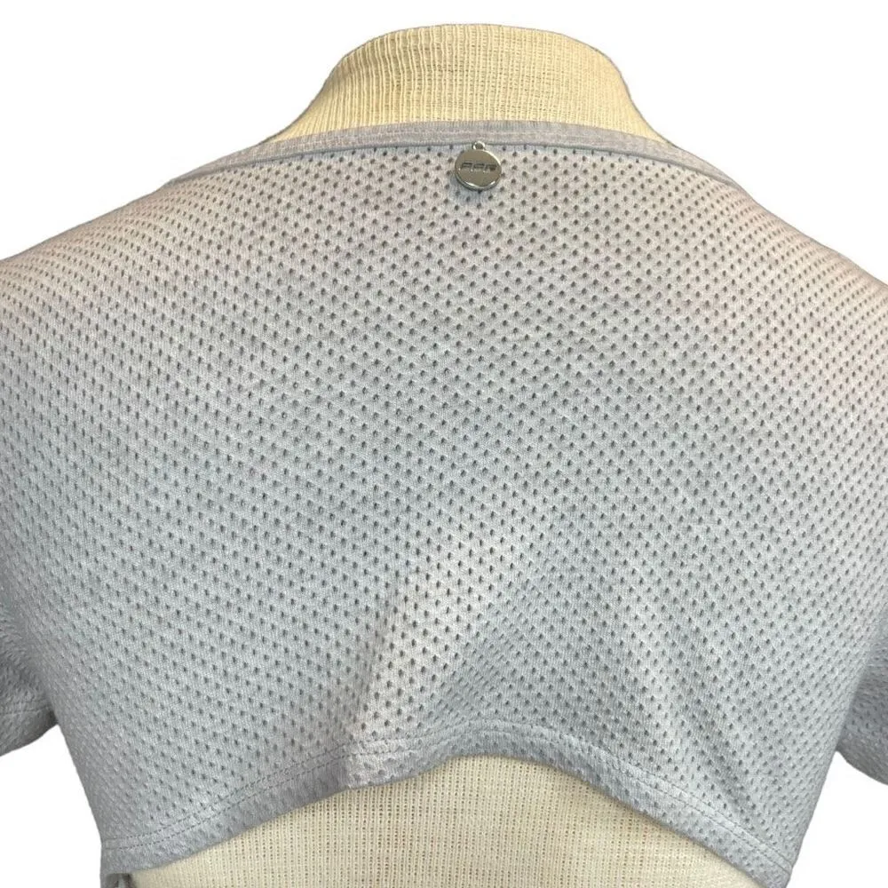 LORNA Jane ‘Cara’ Short Sleeve Open Back Tee Shirt In Heathered Gray Size Medium - Image 7