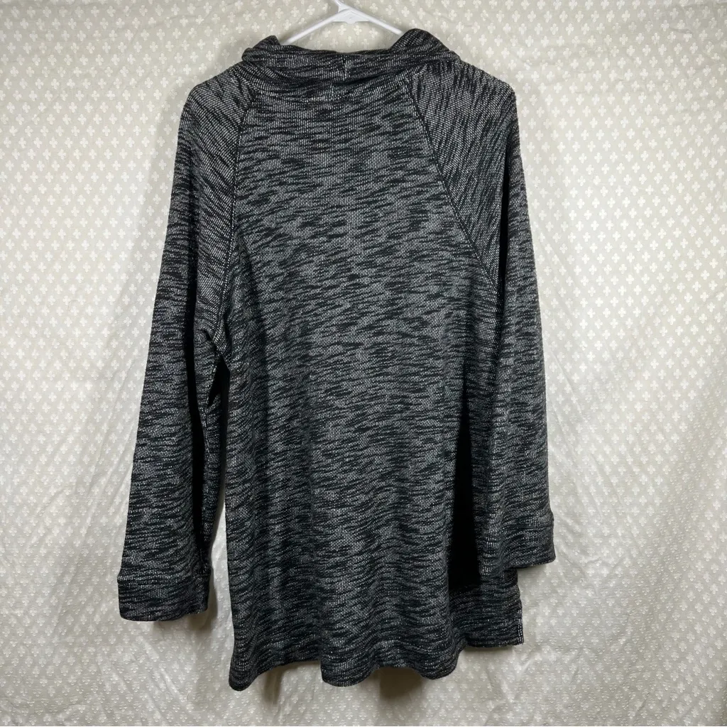 J. Crew Black Space Dye Funnel Neck Pullover Sweater - Image 4